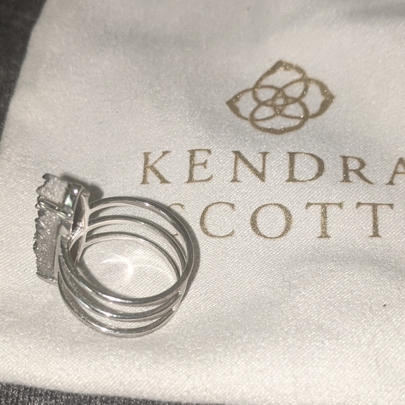 Ava Rose Silver Druzy Triple Ring Sz 7- GORG!! - Picture 2 of 7